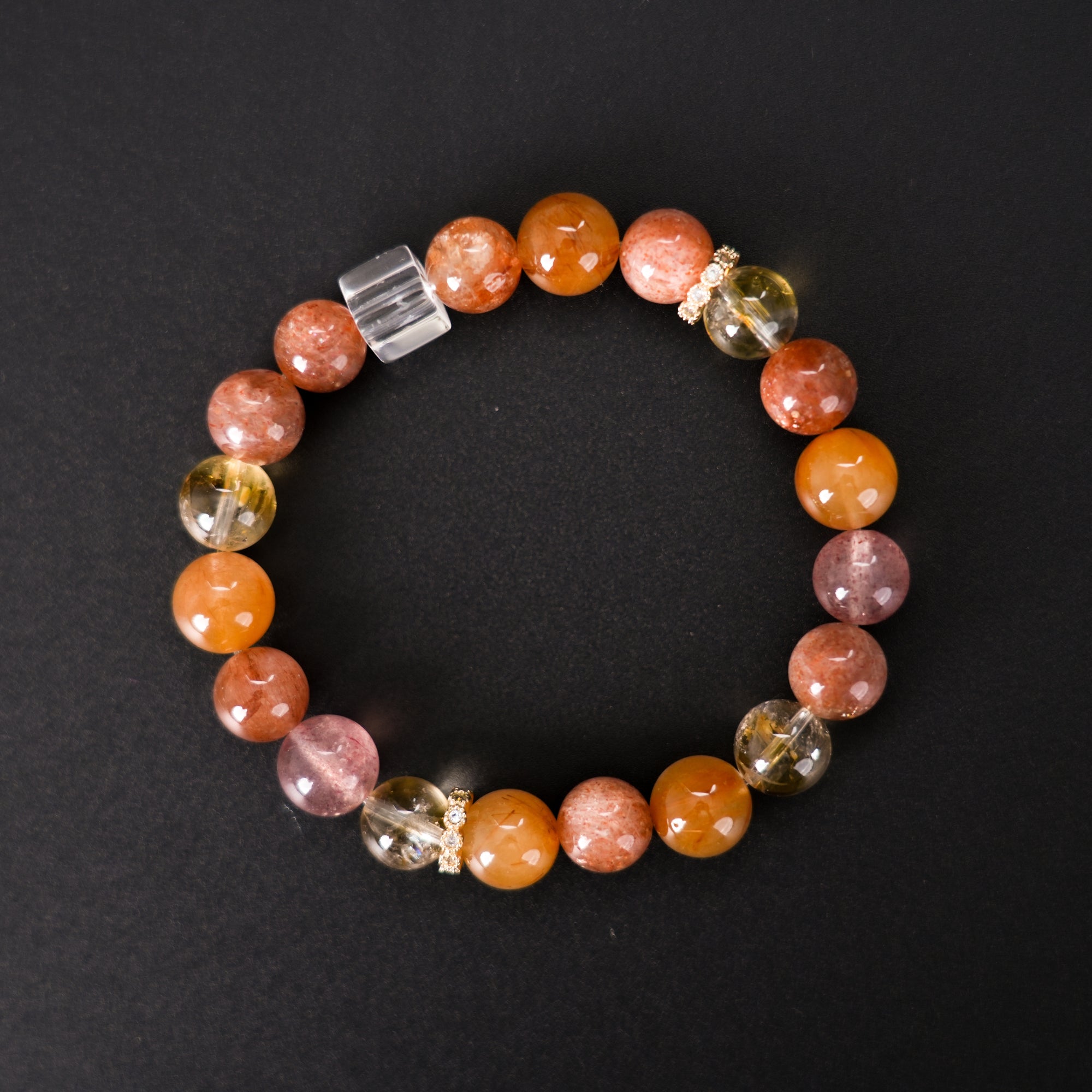 Fanmala Yu Zheng "Metal Series" Bracelet - Five Elements Jewelry for Balancing Weak Metal Element, Handmade Gemstone Remedy for Inner Strength, Resilience &amp; Success