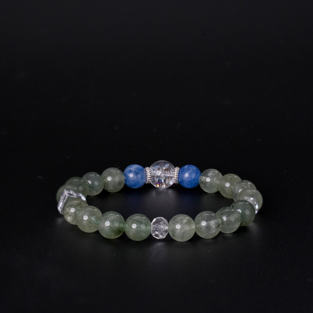 Fanmala Qing Hong "Water Series" Bracelet - Five Elements Jewelry for Balancing Weak Water Element, Handmade Gemstone Remedy for Wisdom, Intuition & Abundance