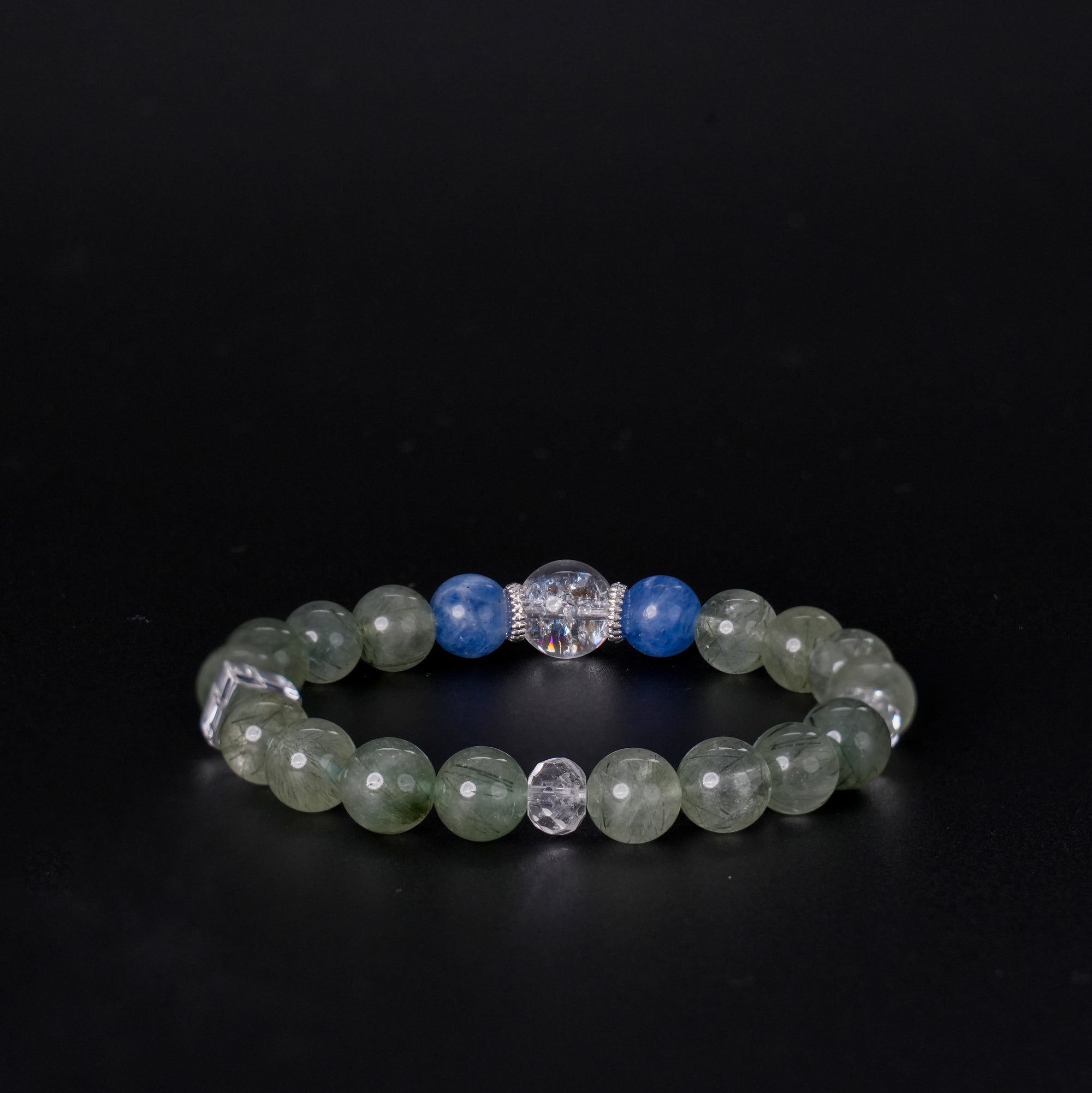 Fanmala Qing Hong "Water Series" Bracelet - Five Elements Jewelry for Balancing Weak Water Element, Handmade Gemstone Remedy for Wisdom, Intuition & Abundance