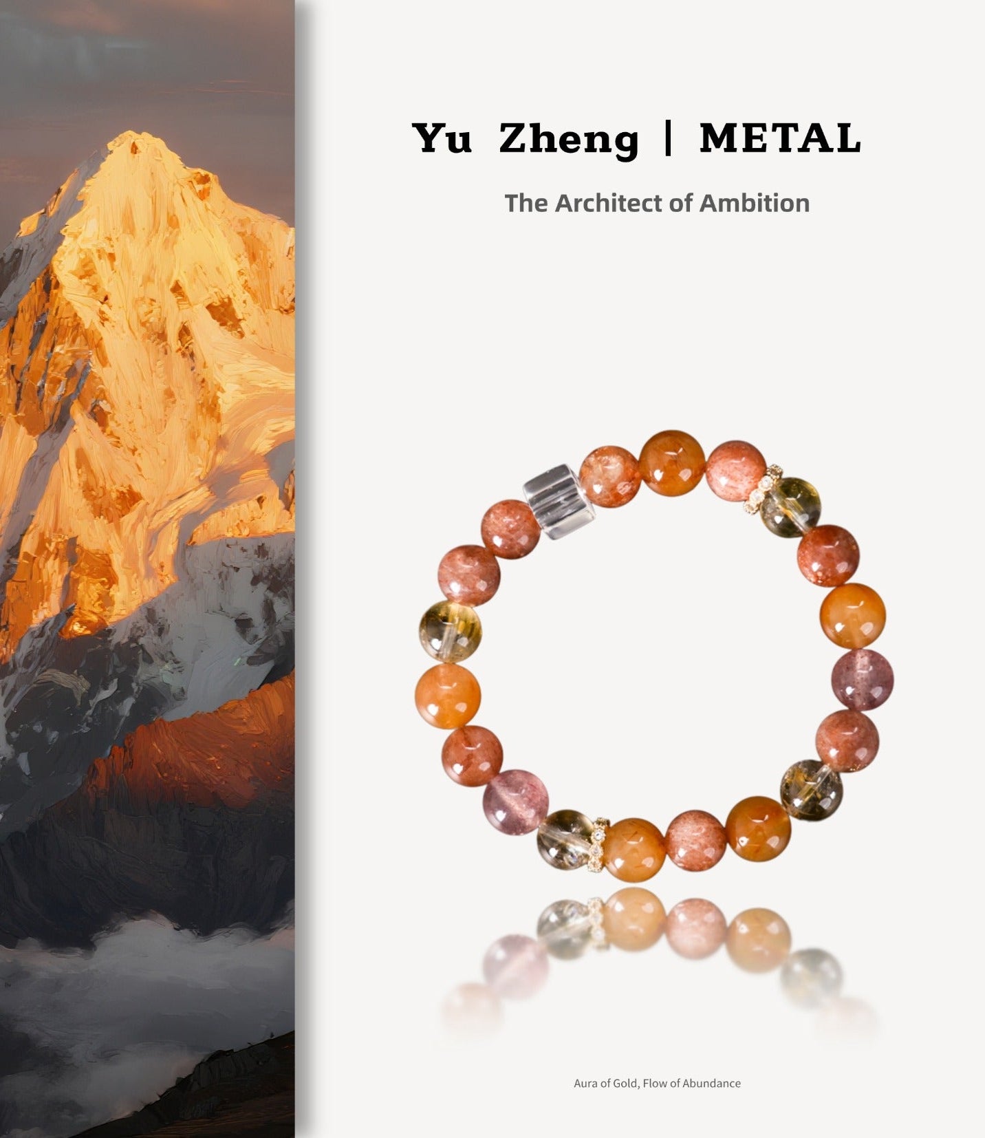 Fanmala Yu Zheng "Metal Series" Bracelet - Five Elements Jewelry for Balancing Weak Metal Element, Handmade Gemstone Remedy for Inner Strength, Resilience &amp; Success