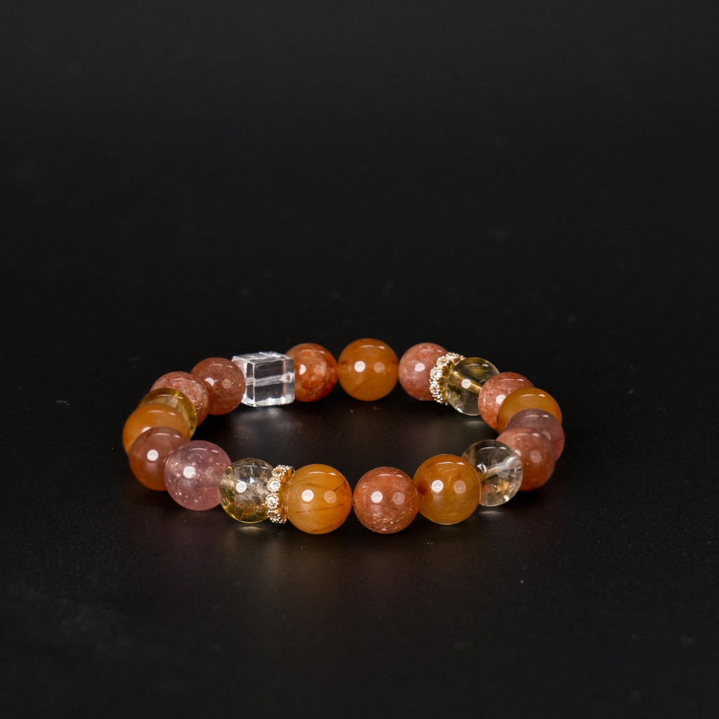 Fanmala Yu Zheng "Metal Series" Bracelet - Five Elements Jewelry for Balancing Weak Metal Element, Handmade Gemstone Remedy for Inner Strength, Resilience &amp; Success