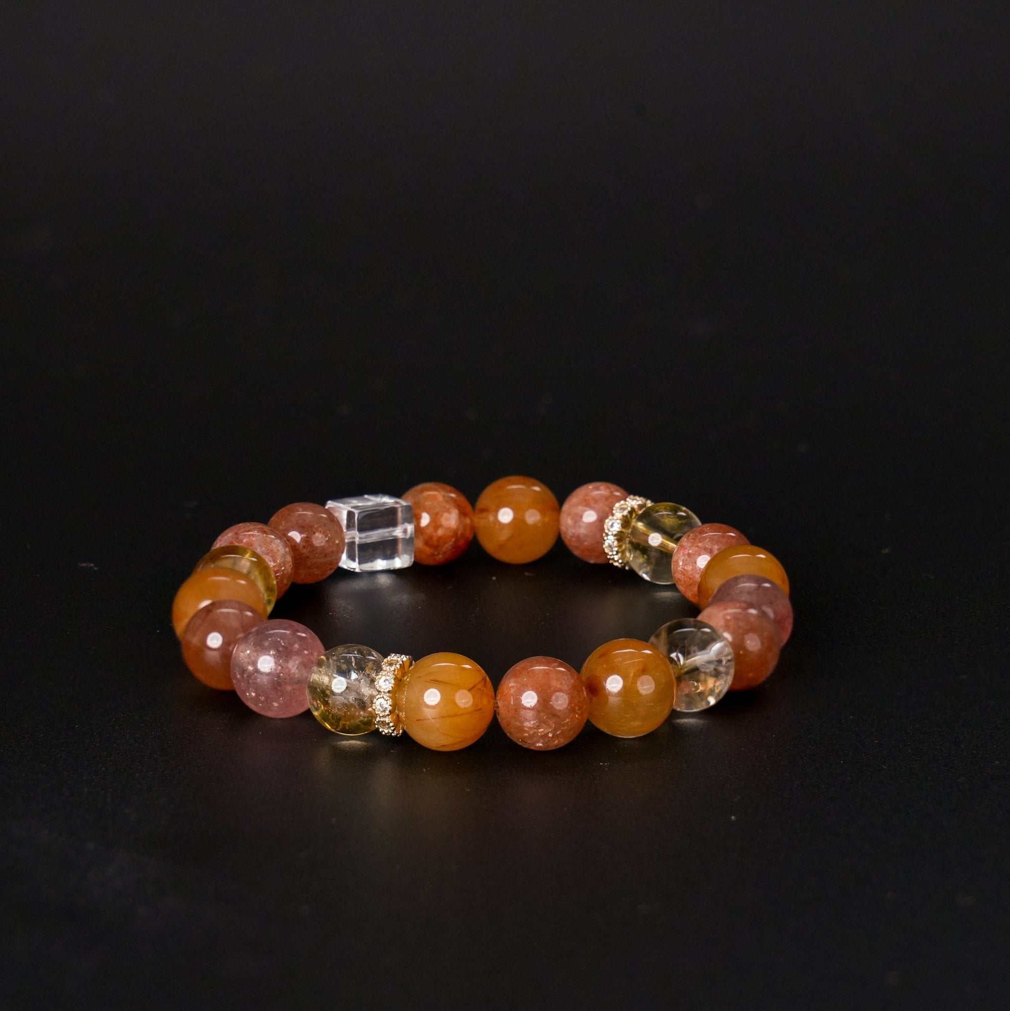 Fanmala Yu Zheng "Metal Series" Bracelet - Five Elements Jewelry for Balancing Weak Metal Element, Handmade Gemstone Remedy for Inner Strength, Resilience &amp; Success