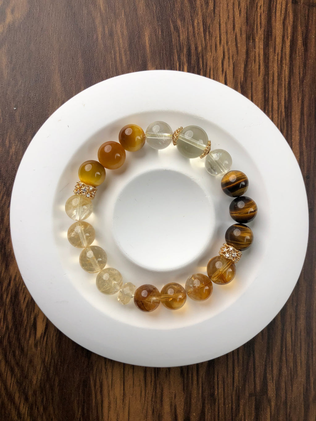 Fanmala Hot selling model yellow earth attribute unique best design tiger eye crystal bracelet hematite center stone