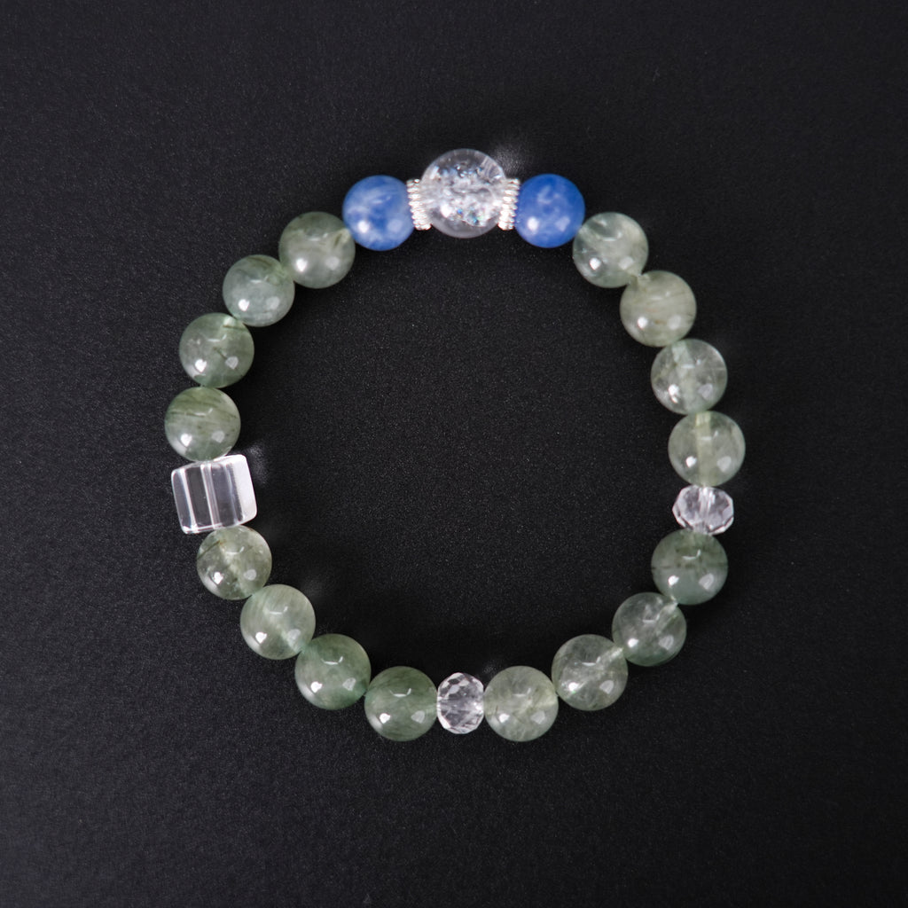 Fanmala Qing Hong "Water Series" Bracelet - Five Elements Jewelry for Balancing Weak Water Element, Handmade Gemstone Remedy for Wisdom, Intuition & Abundance
