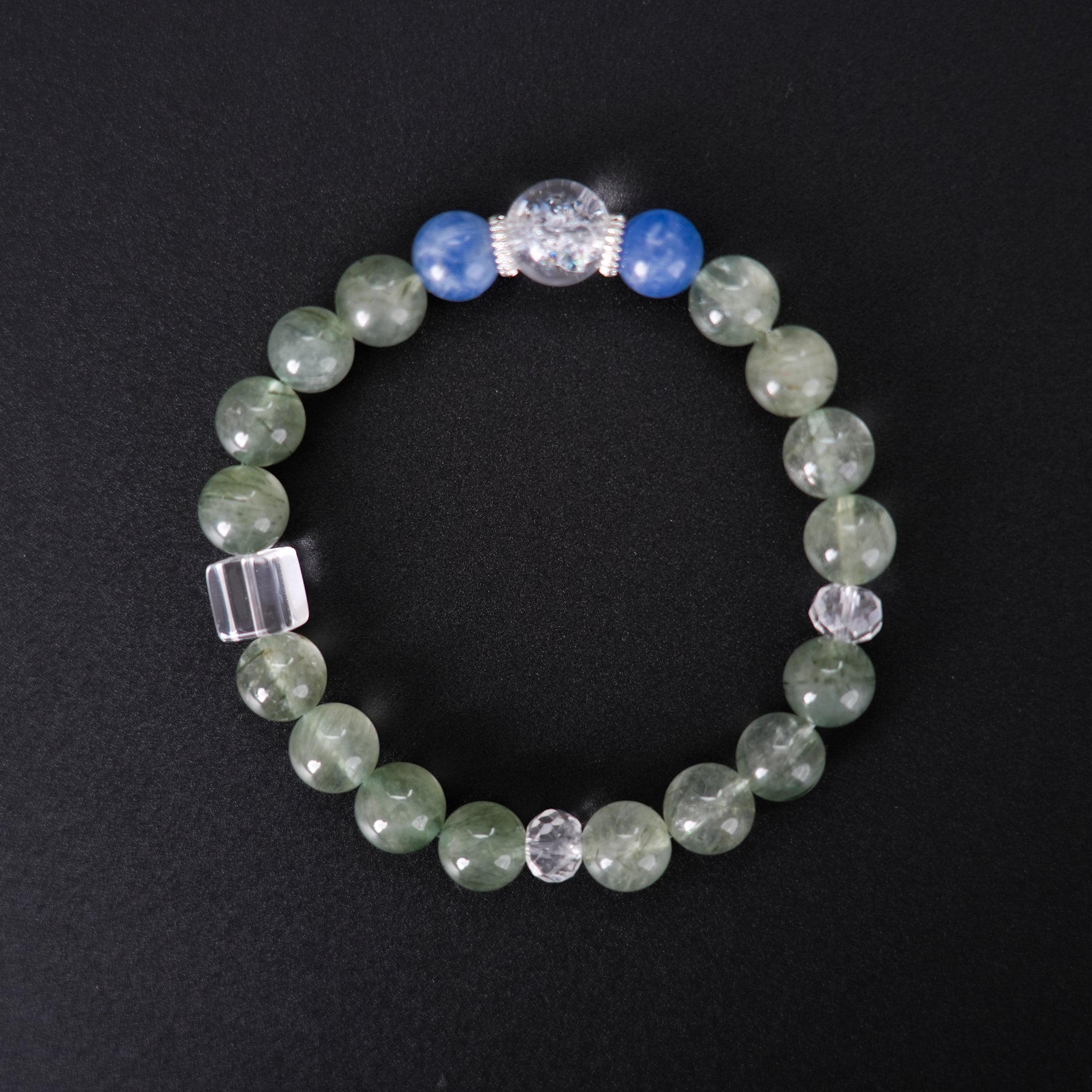 Fanmala Qing Hong "Water Series" Bracelet - Five Elements Jewelry for Balancing Weak Water Element, Handmade Gemstone Remedy for Wisdom, Intuition & Abundance